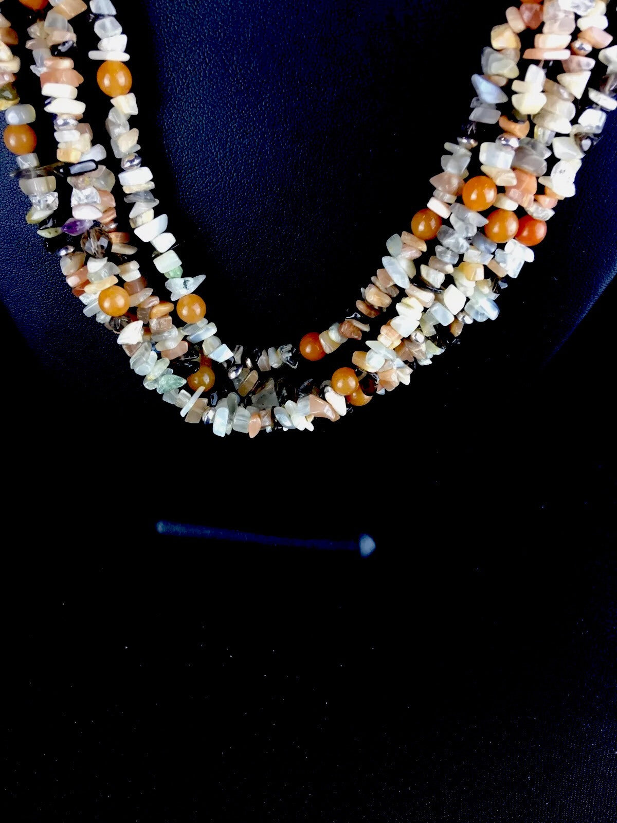 Carnelian 4 strand Navajo Sterling Silver Native American Necklace 21" 03333