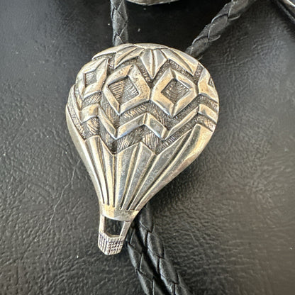 Mens Hot Air Balloon Navajo Sterling Silver Bolo Tie 18774