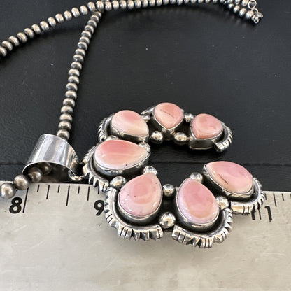 Pink Conch Native American Navajo Sterling Silver Naja Pendant 18928