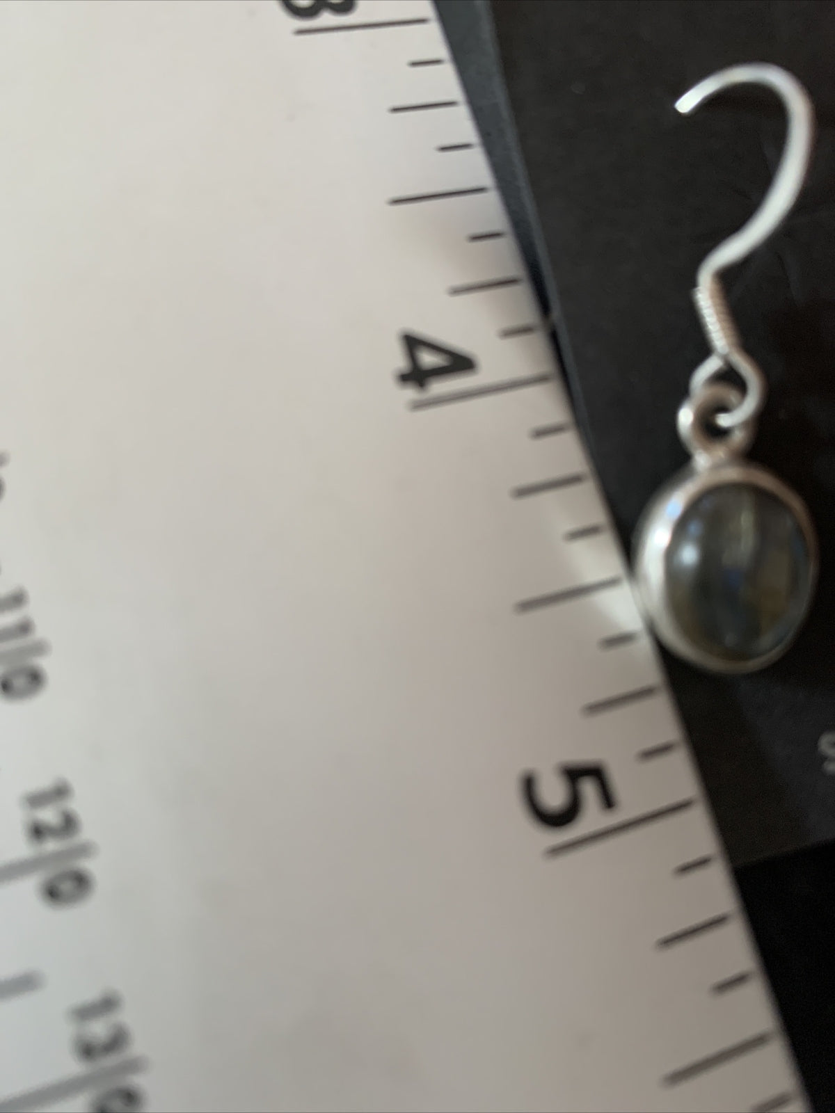 Native American Navajo Blue Labradorite Sterling Silver Dangle Earrings 13069