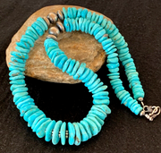 Turquoise Graduated Navajo Pearls Necklace | Sterling Silver | Authentic Native American Handmade | 4209