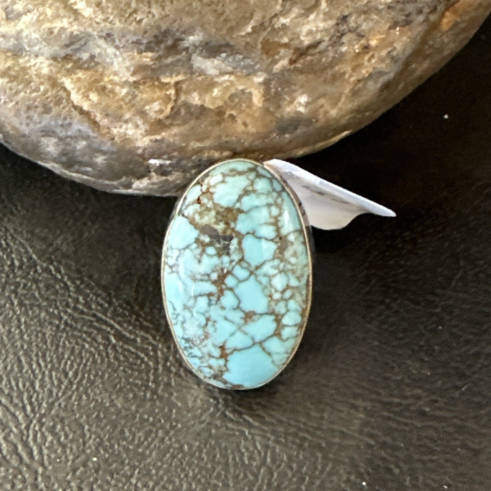 Blue Turquoise#8 Southwestern Sterling Silver Ring Size 5 19728