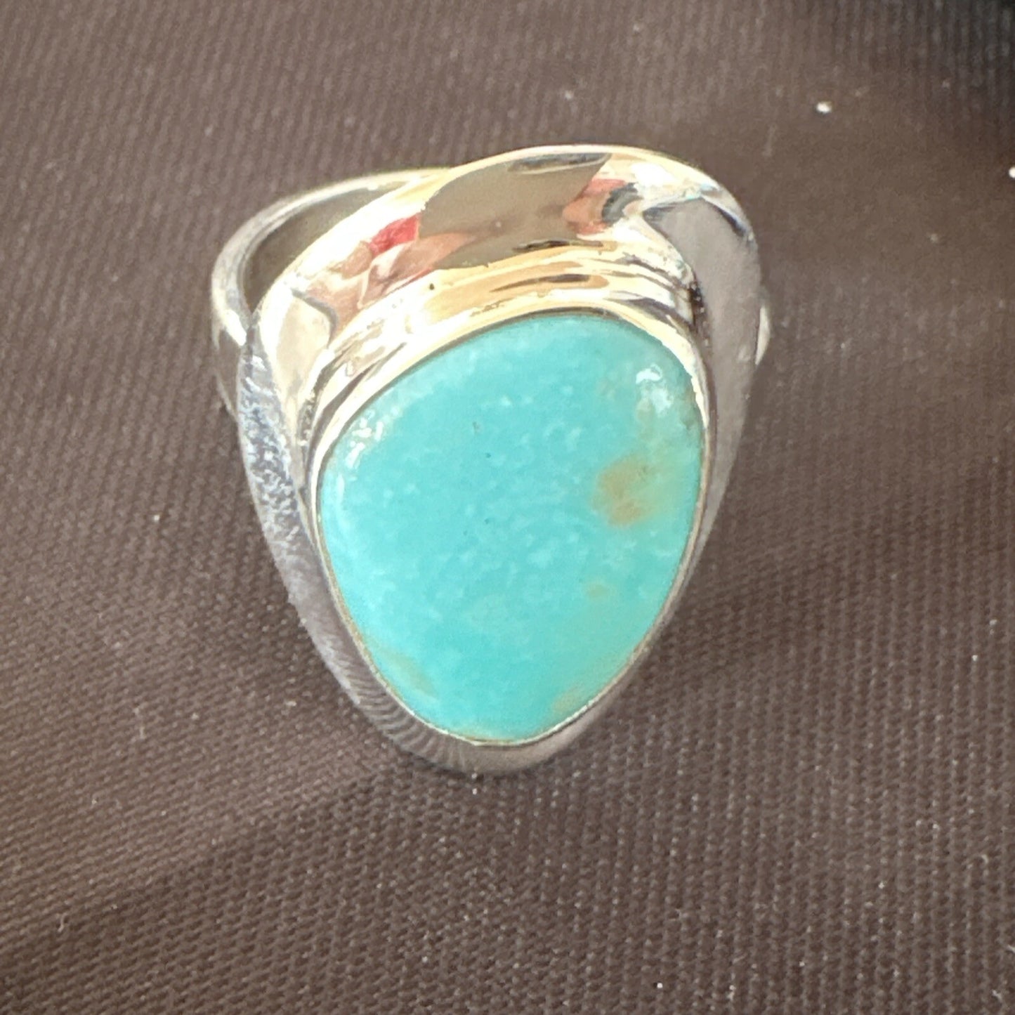 Southwestern Sterling Silver Blue Kingman Turquoise Ring Size 9 18529