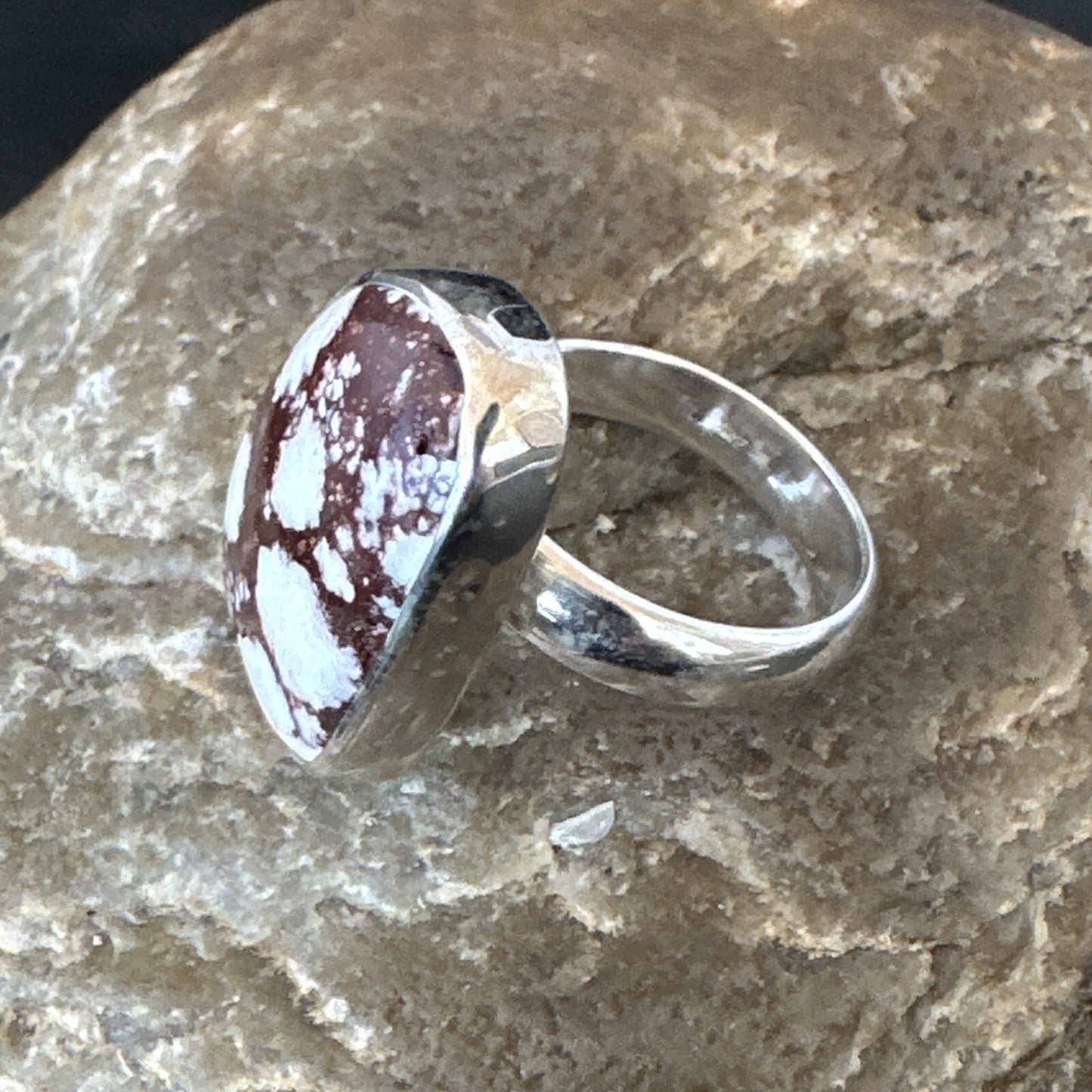 Mens Womens Wild Horse Turquoise Navajo Sterling Silver Ring Sz 8 17342