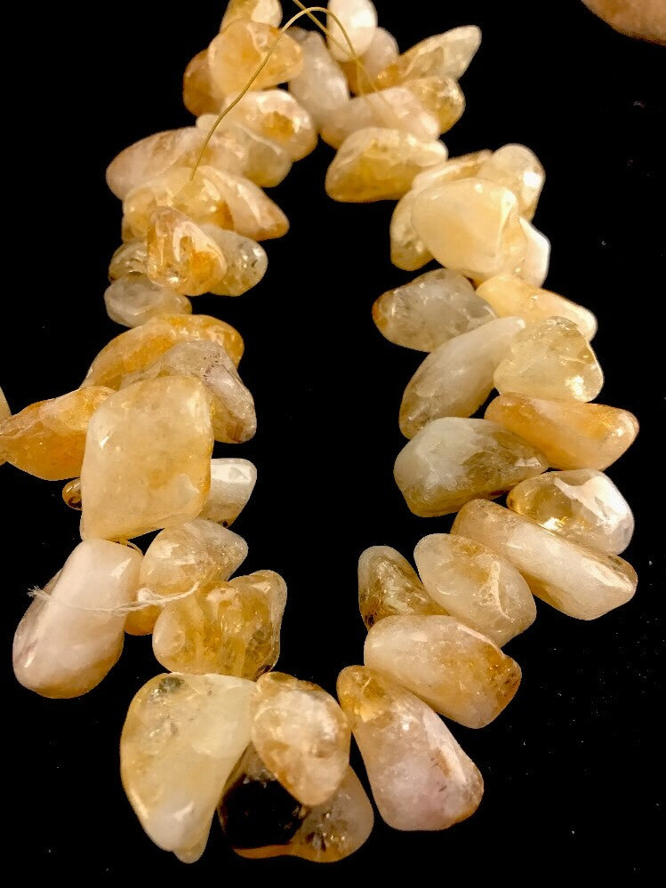 Yellow Citrine Large Strand Chunky Nuggets Bracelet 03851