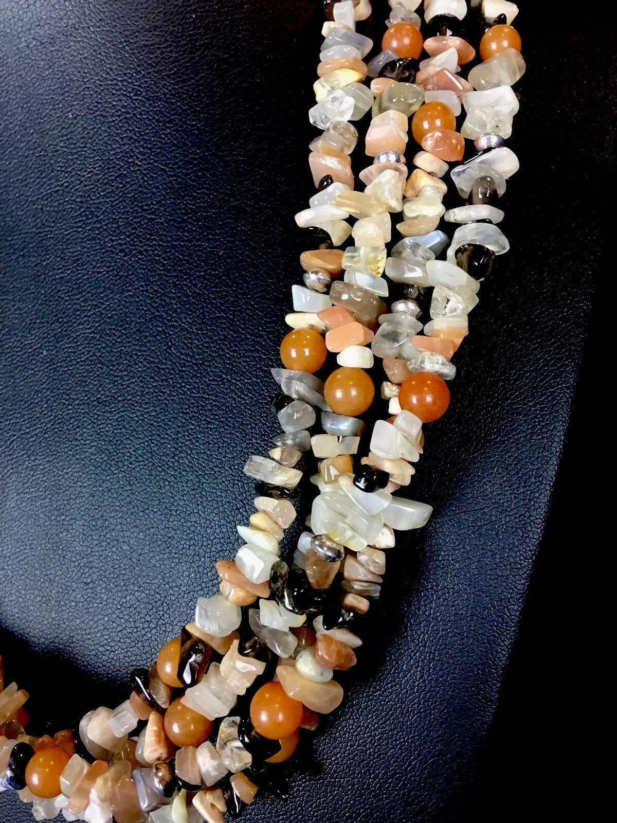 Carnelian 4 strand Navajo Sterling Silver Native American Necklace 21" 03333