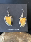 Women's Bumblebee Jasper Navajo Earrings | Sterling Silver | Authentic Native American Handmade | 15832
