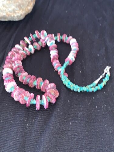 Navajo Purple Spiny Turquoise Necklace Sterling Silver 32" 11305