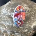 Blue Turquoise Spiny Oyster Southwestern Ring Size 8 | Sterling Silver | Authentic Native American Handmade | 18481