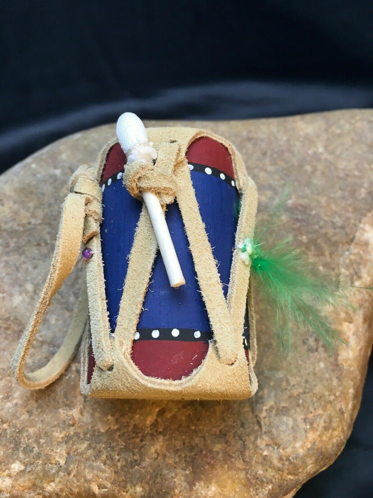 Leather Drum Model 2" Car Charm Mirror Dangler 08925