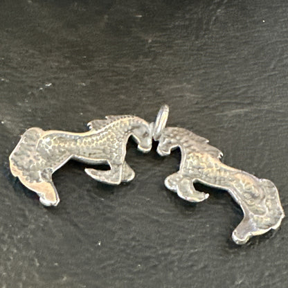 Galloping Horses Pendant Navajo Sterling Silver 2” 15453