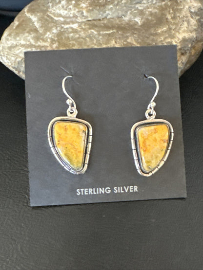 Womens Bumblebee Jasper Navajo Sterling Silver Earrings 15832