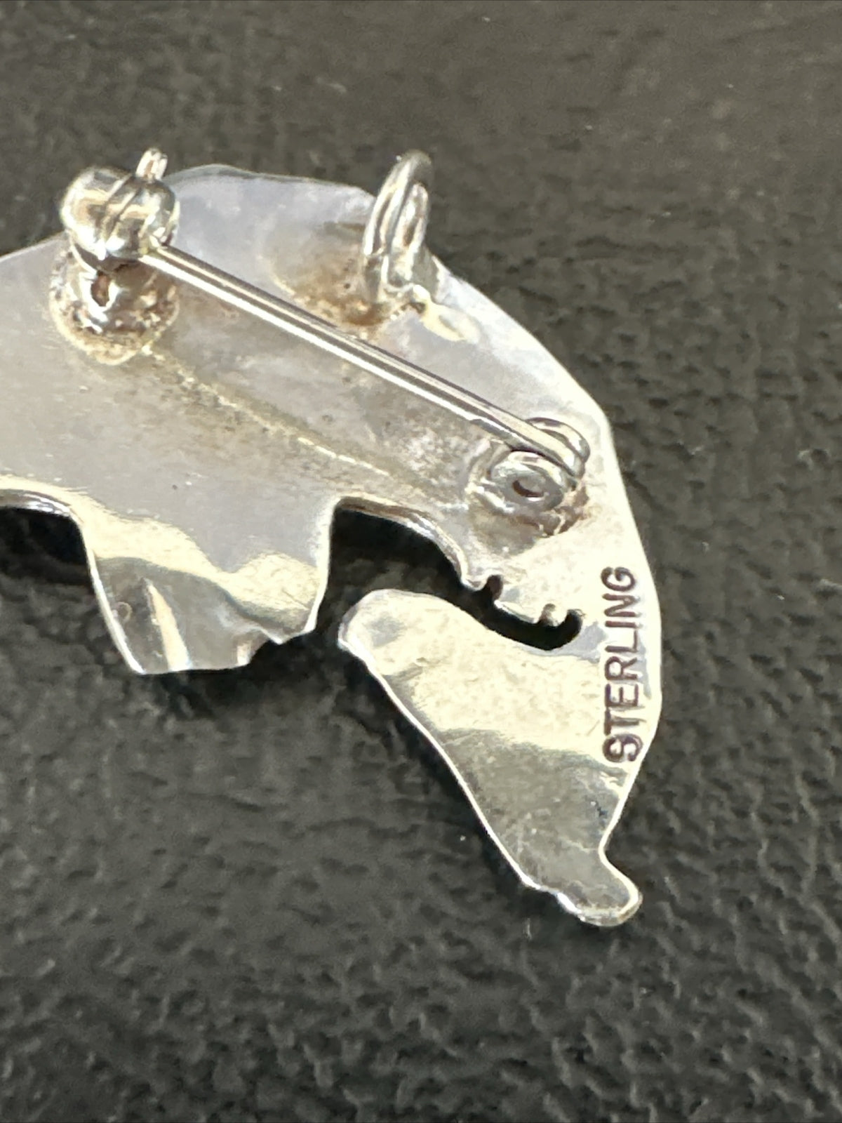 Pava Shell Navajo Sterling Silver Fish Old Pawn Pin Pendant 18153