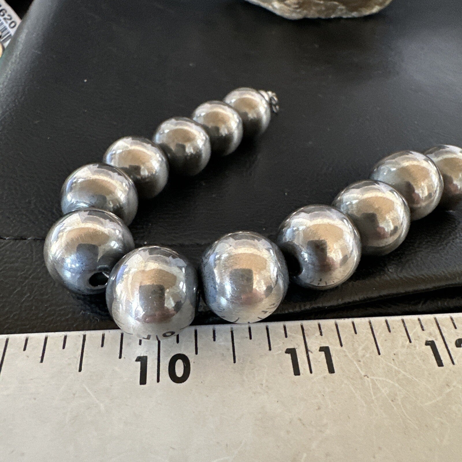 16mm Round Beads 8” Sterling Silver Beads Bracelet 91608