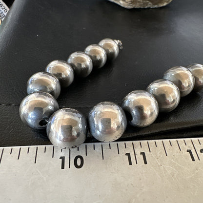 16mm Round Beads 8” Sterling Silver Beads Bracelet 91608