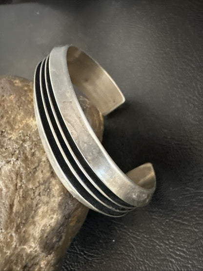 Mens Womens Navajo Sterling Silver Cuff Bracelet 7” 19696