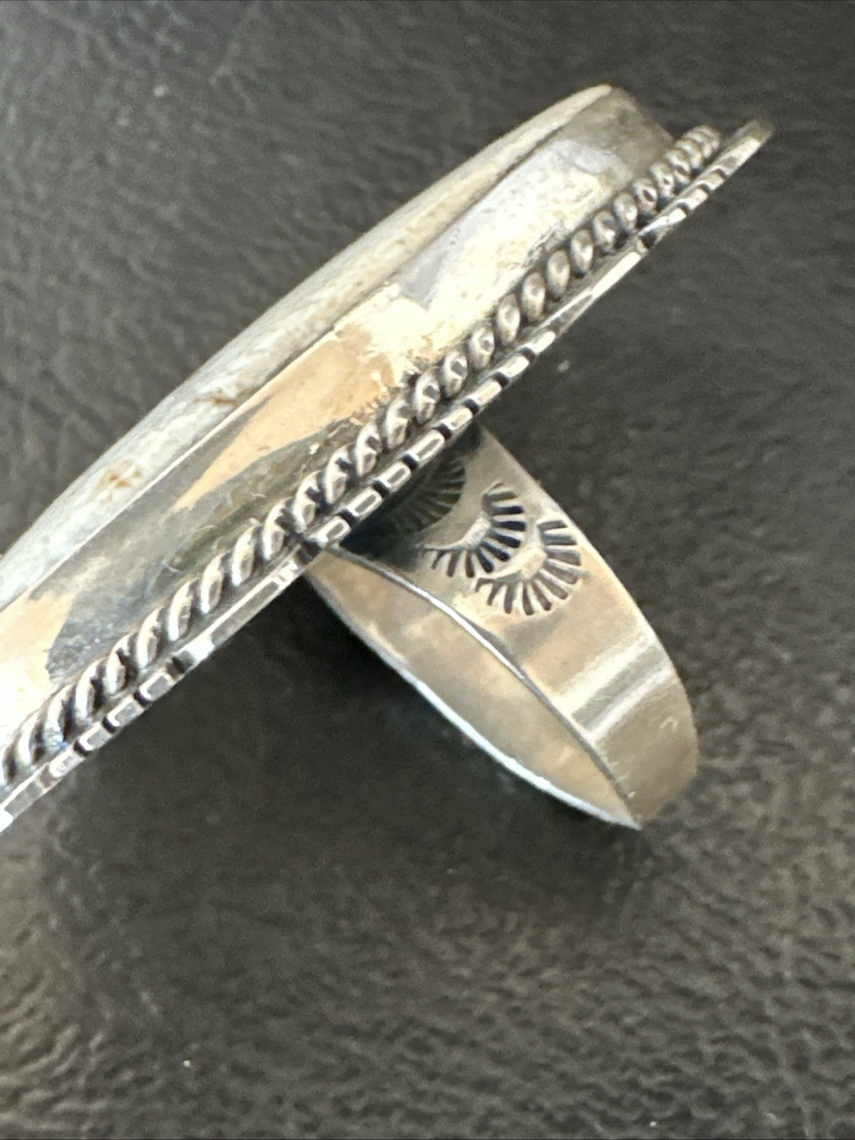 Native American Wild Horse Turquoise Navajo Sterling Silver Ring Size 6.5 19823