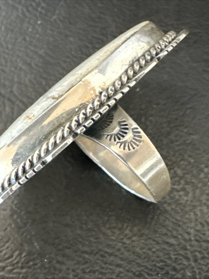 Native American Wild Horse Turquoise Navajo Sterling Silver Ring Size 6.5 19823
