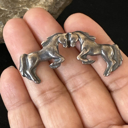 Galloping Horses Pendant Navajo Sterling Silver 2” 15453