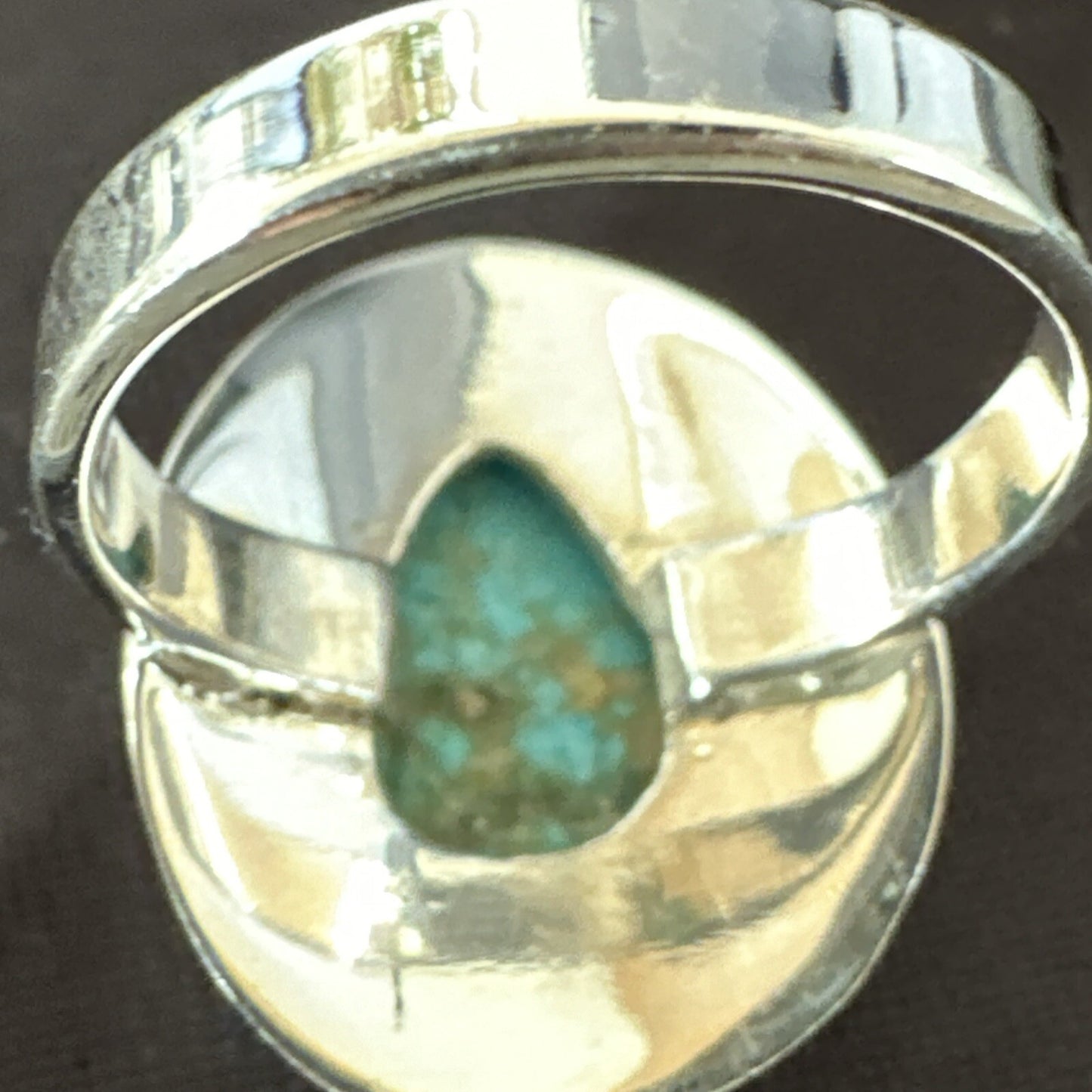 Blue Turquoise Spiny Oyster Southwestern Sterling Silver Ring Size 10 18532