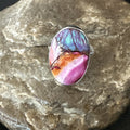 Blue Turquoise Spiny Oyster Southwestern Ring Size 8 | Sterling Silver | Authentic Native American Handmade | 18438