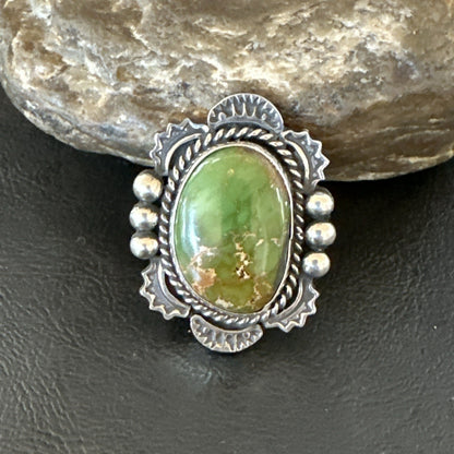 H Joe Womens Navajo Sterling Silver Green Turquoise Ring Size 6.5 19358