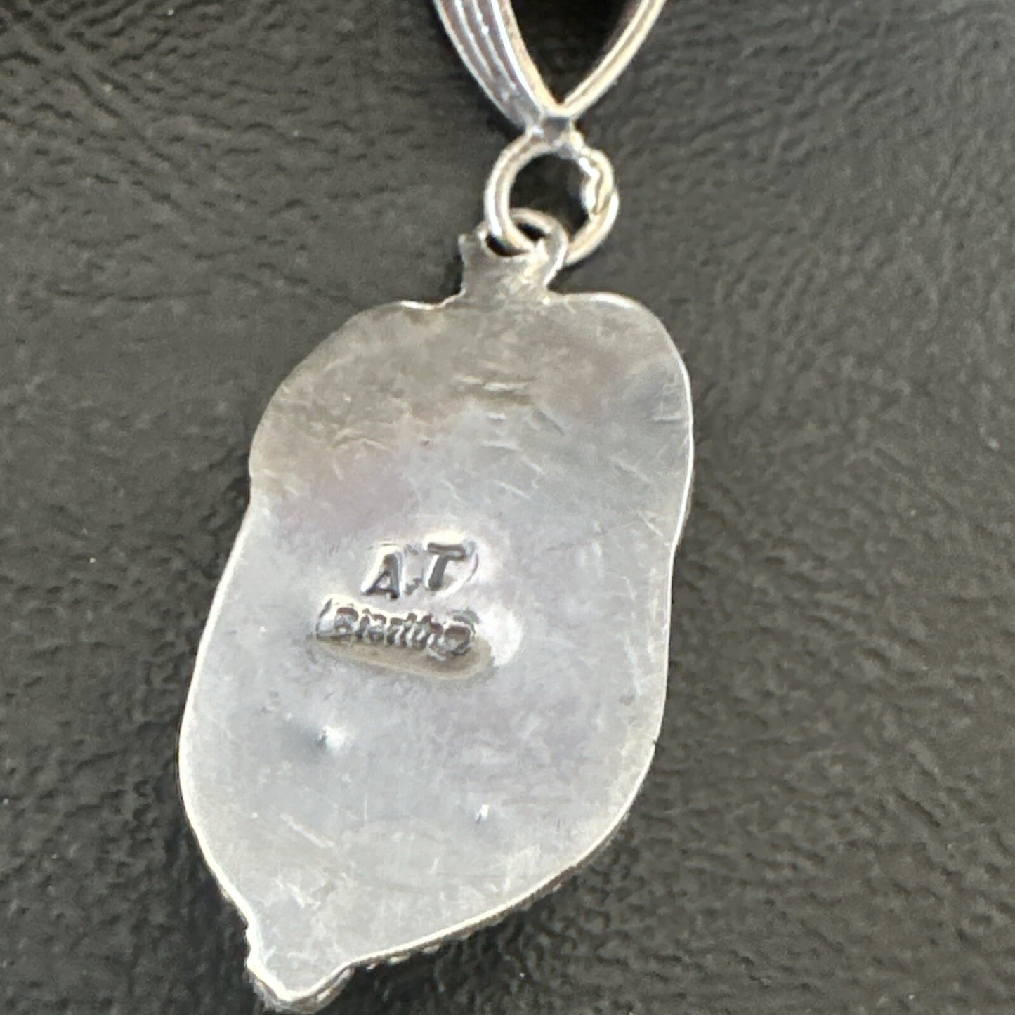 AS IS NO RETURNS White Buffalo Turquoise Pendant Navajo Sterling Silver 17743