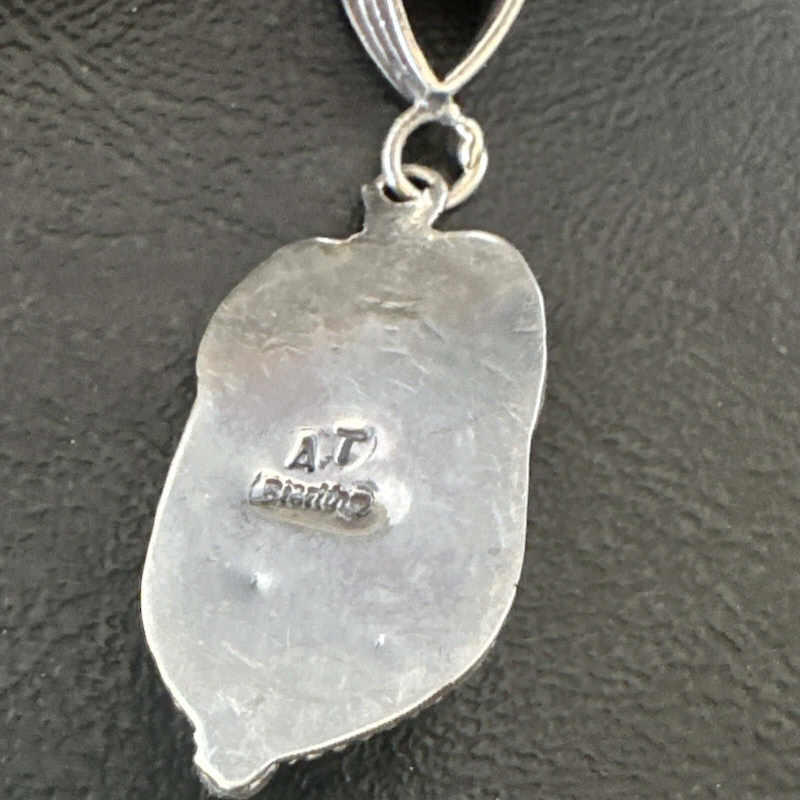AS IS NO RETURNS White Buffalo Turquoise Pendant Navajo Sterling Silver 17743