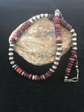 Spiny Oyster Navajo Pearls 21"Necklace | Sterling Silver | Authentic Native American Handmade | 92907