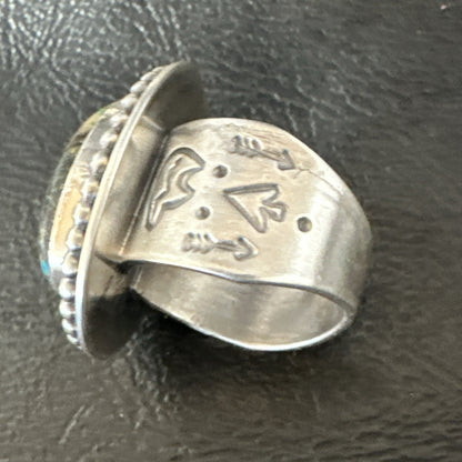 Navajo Sterling Silver Blue Royston Turquoise Ring Size 7 19631