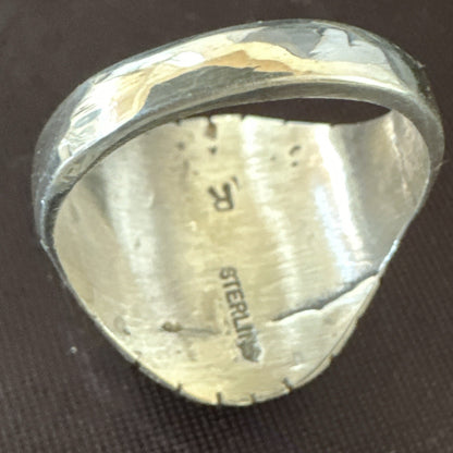 Mens Wild Horse Turquoise Southwestern Sterling Silver Ring Size 10.5 17793