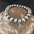 Navajo 8mm Beads 7"Stretch Bracelet | Sterling Silver | Authentic Native American Handmade | 99087