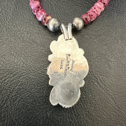 Sterling Purple Spiny Sugilite Pendant Navajo Silver Necklace 19608