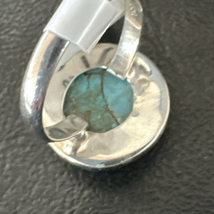 Blue Turquoise#8 Southwestern Sterling Silver Ring Size 7 19740