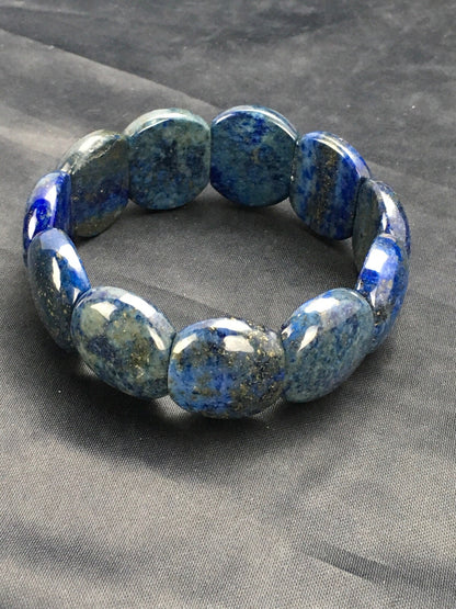 Blue Lapis Bead Stretch Bracelet 7.25" 03015
