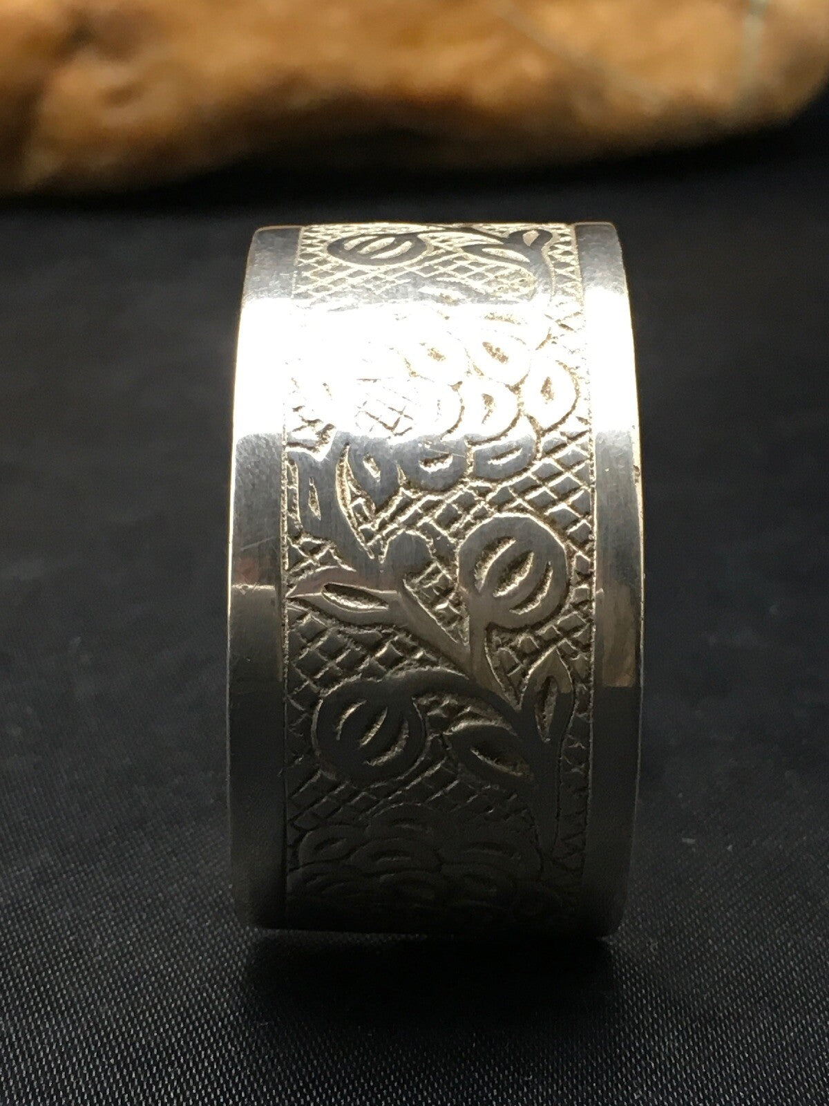 Navajo Sterling Silver Stamped Children's Cuff Bracelet 04052
