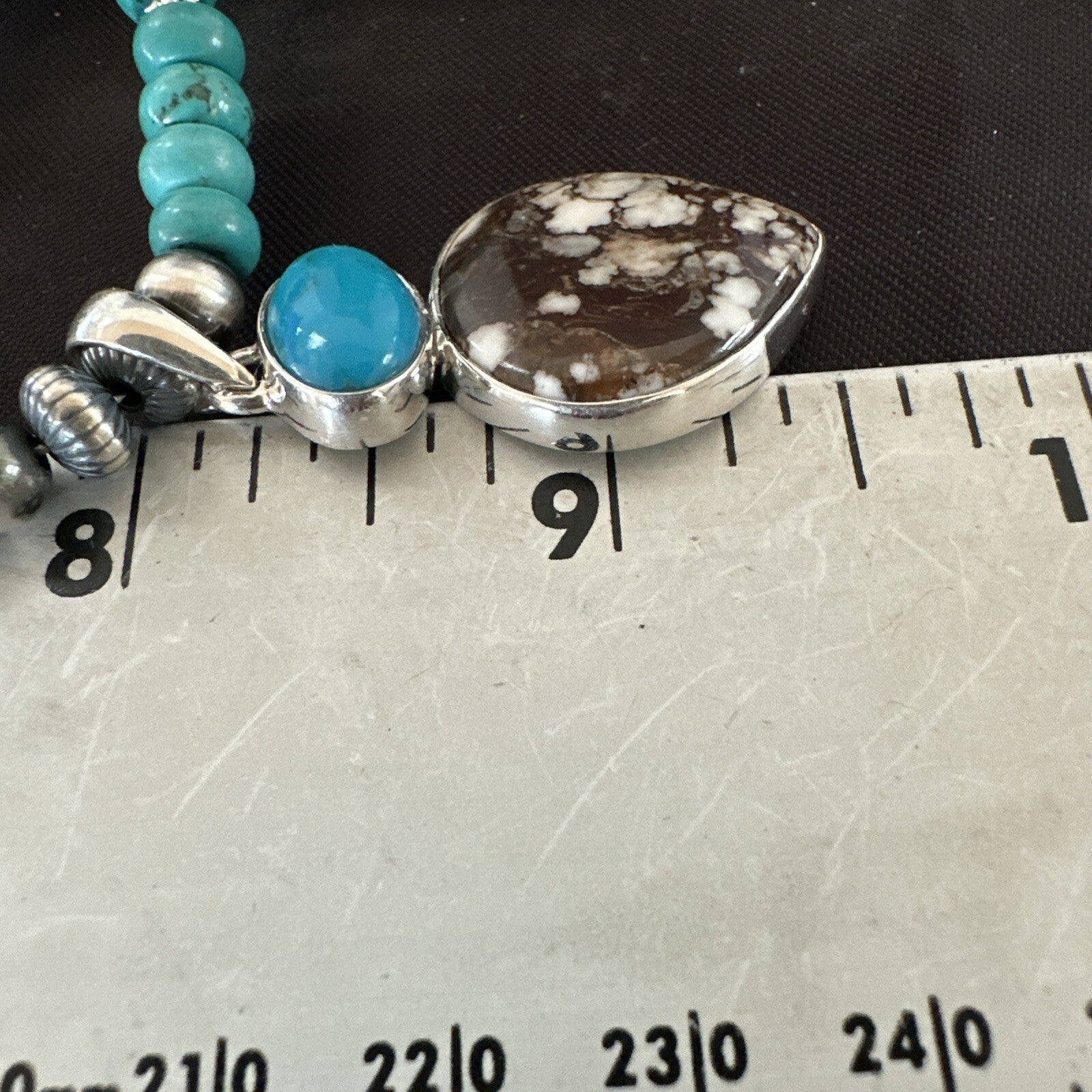 Wild Horse Sterling Silver Blue Kingman Turquoise Necklace Pendant 17899