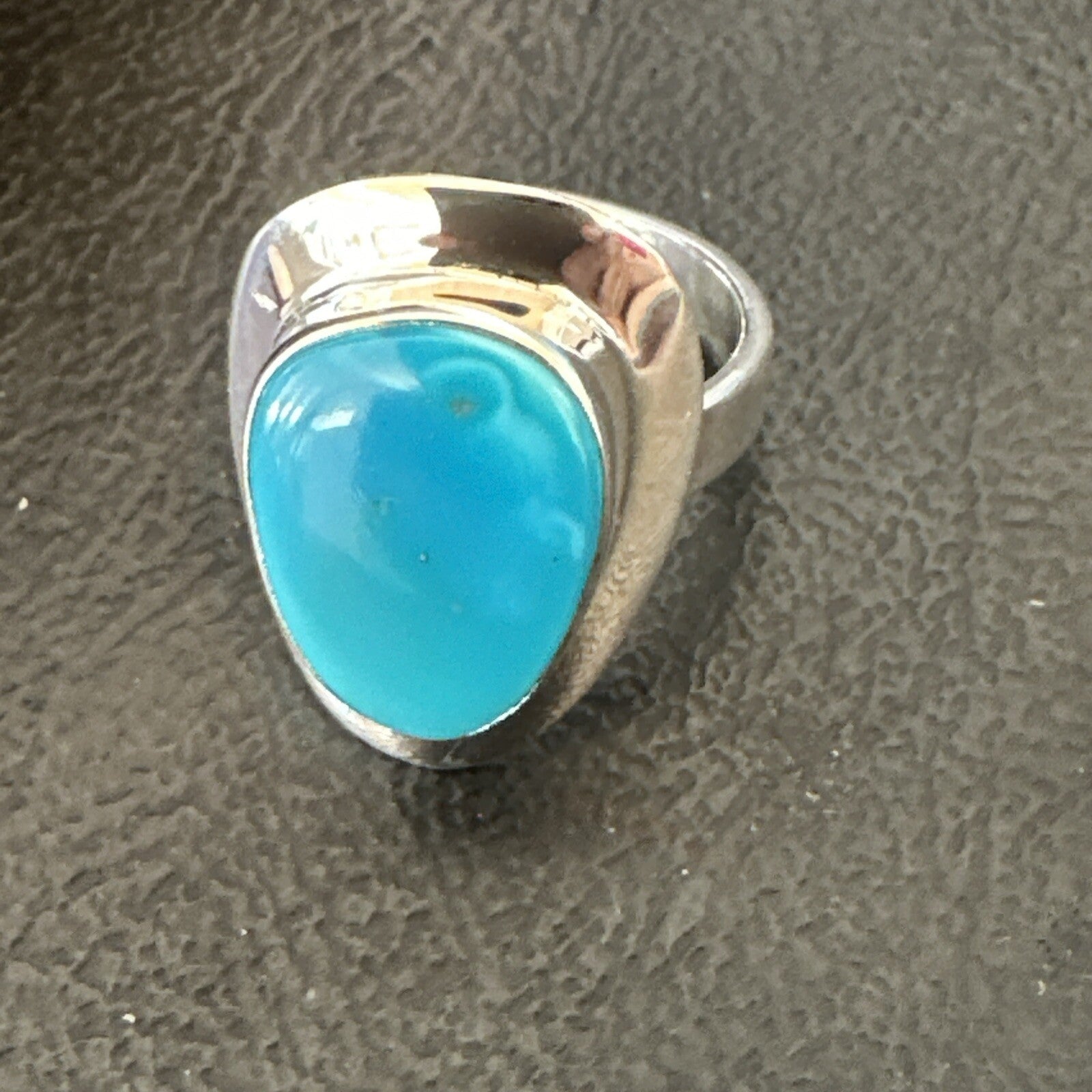 Southwestern Sterling Silver Blue Kingman Turquoise Ring Size 7.5 18525