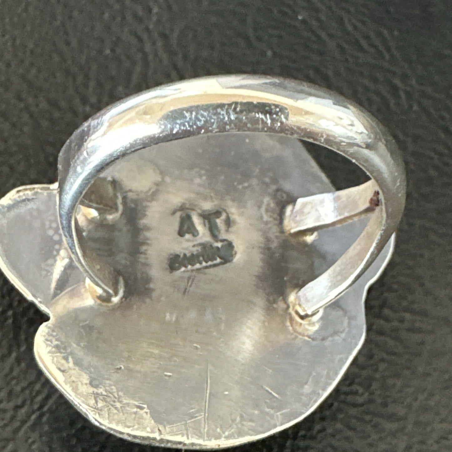 Mens Womens White Buffalo Turquoise Navajo Sterling Silver Ring Size 10 18104
