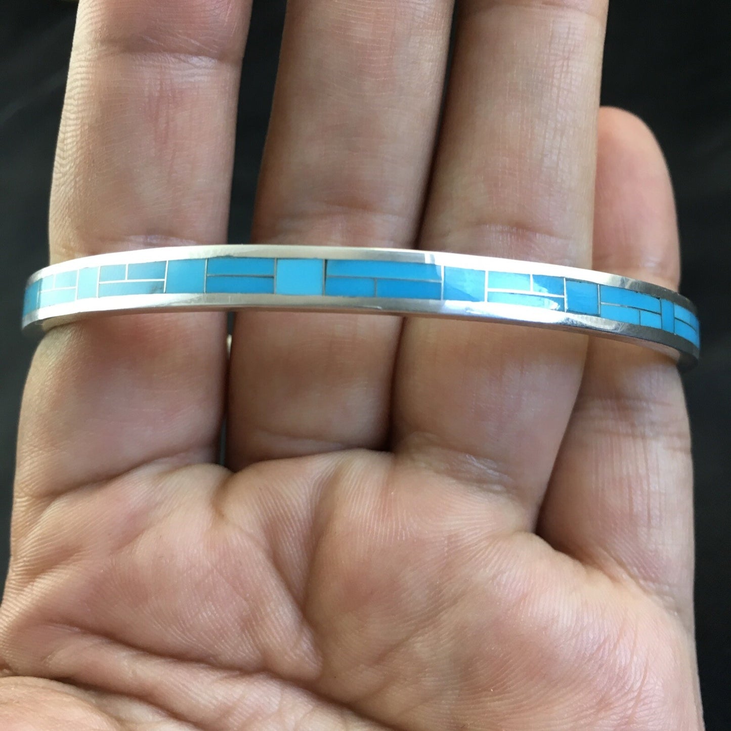 Sleeping Beauty Turquoise Southwestern Sterling Silver Bracelet 10193