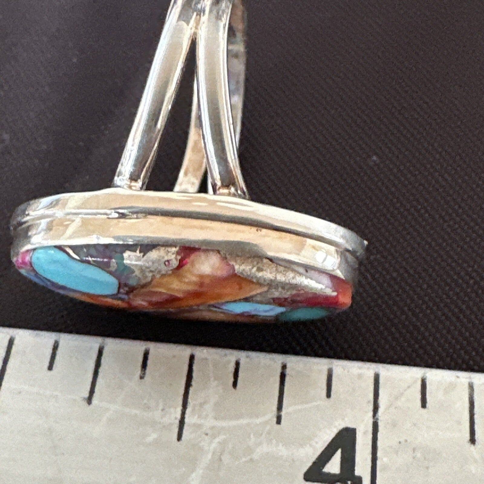 Turquoise Spiny Oyster Navajo Sterling Silver Ring Size 8 18213