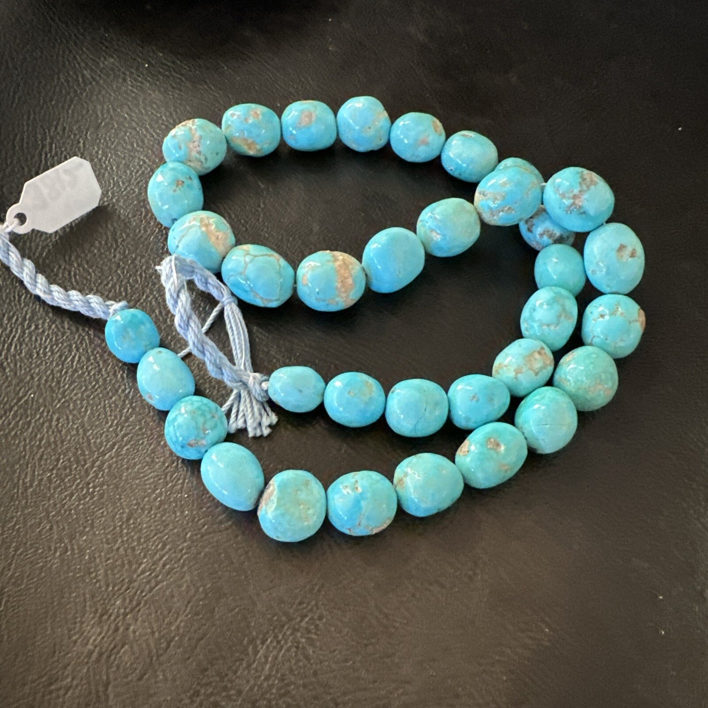 Authentic Blue Sleeping Beauty Graduated Turquoise Nugget Strand 19” 18590