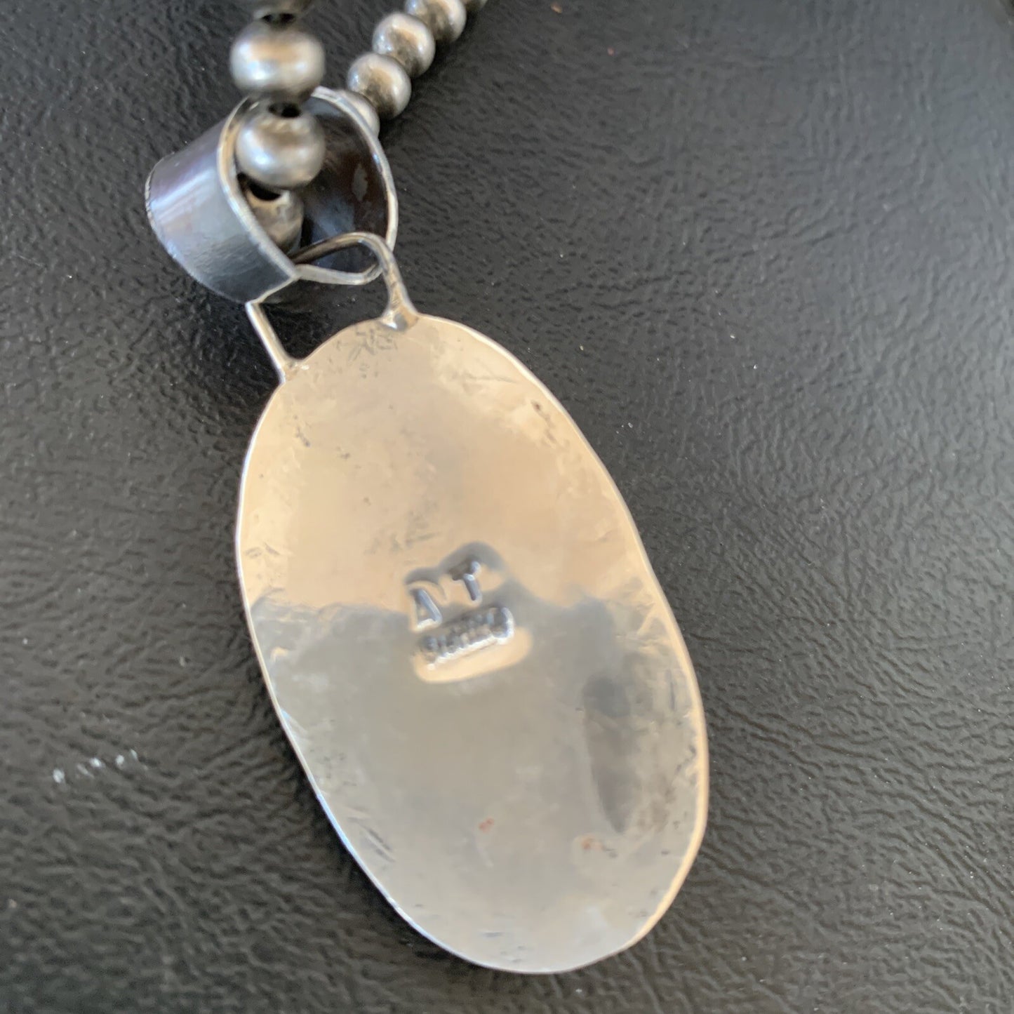 Navajo Sterling Silver Spiny Orange Oyster Necklace Pendant Set2” 14737