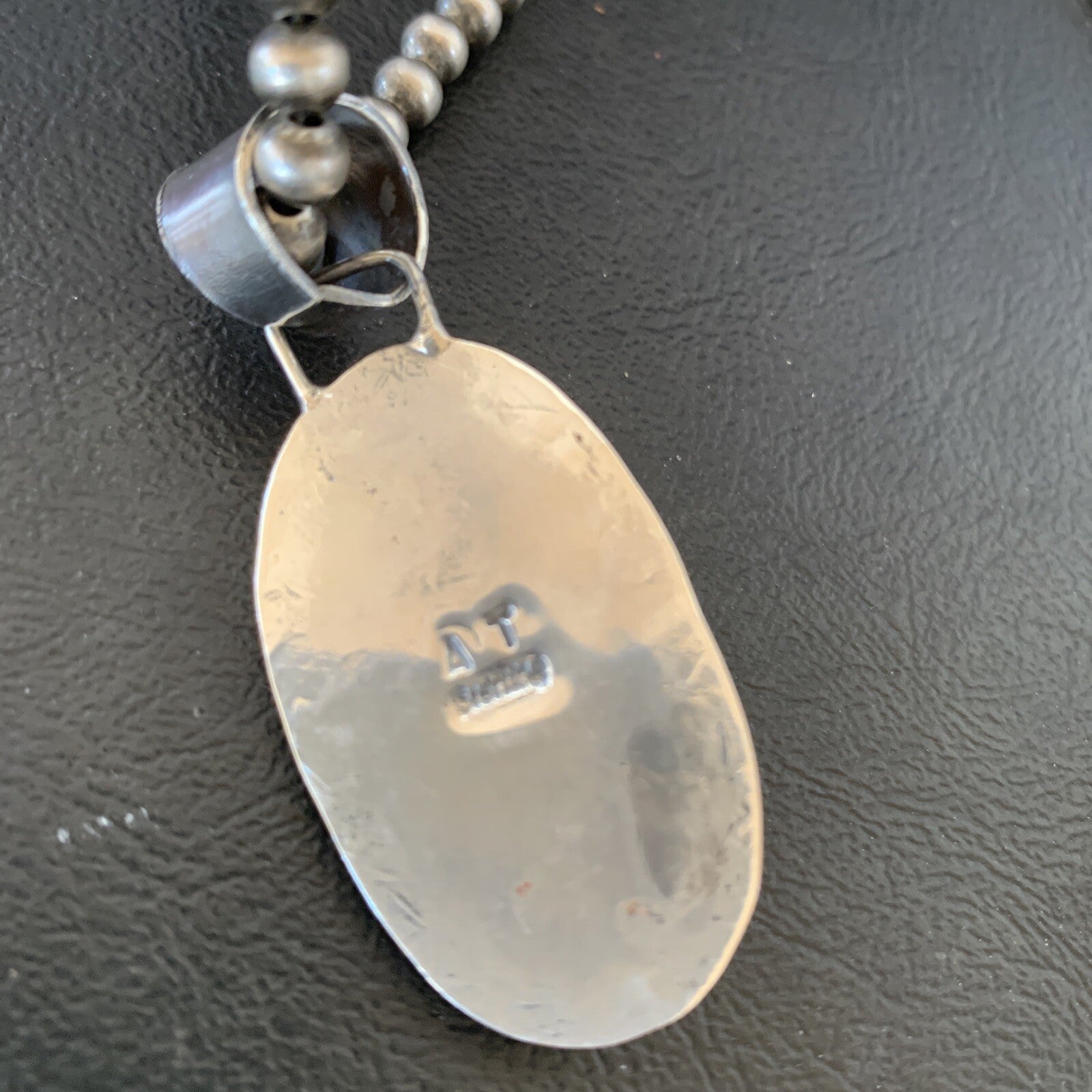 Navajo Sterling Silver Spiny Orange Oyster Necklace Pendant Set2” 14737
