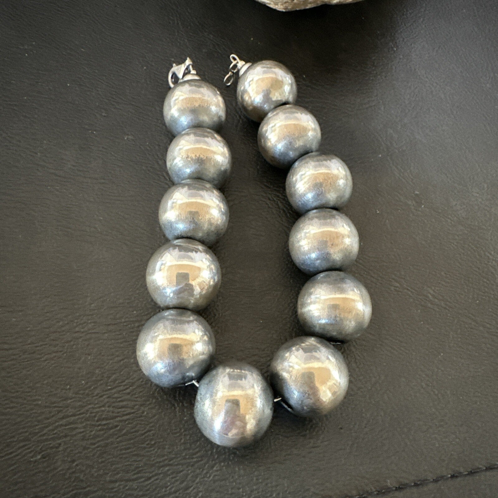 18mm Round Beads 8” Sterling Silver Beads Bracelet 91808
