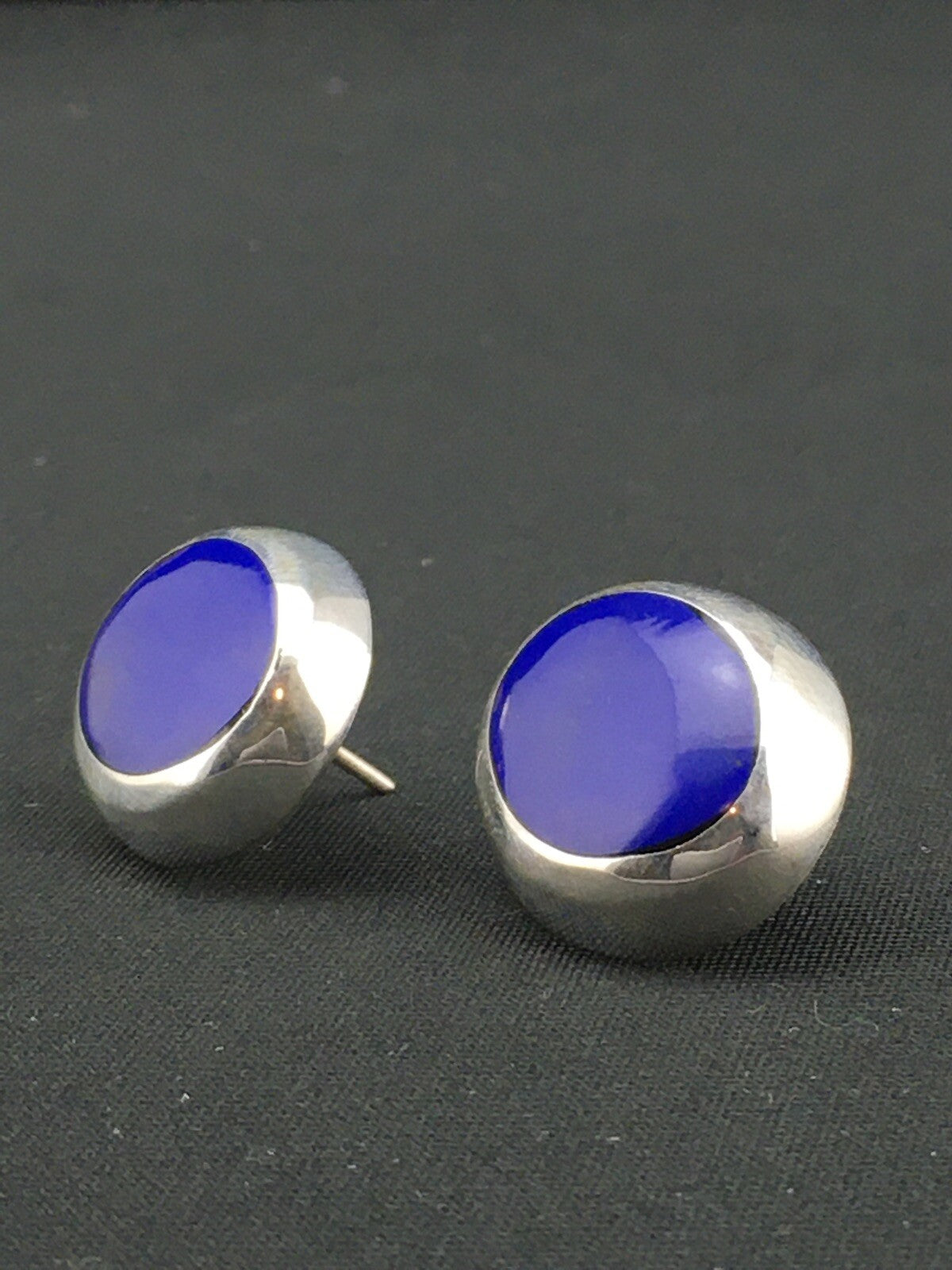 Blue Lapis Indian Navajo Sterling Silver Earrings 1999
