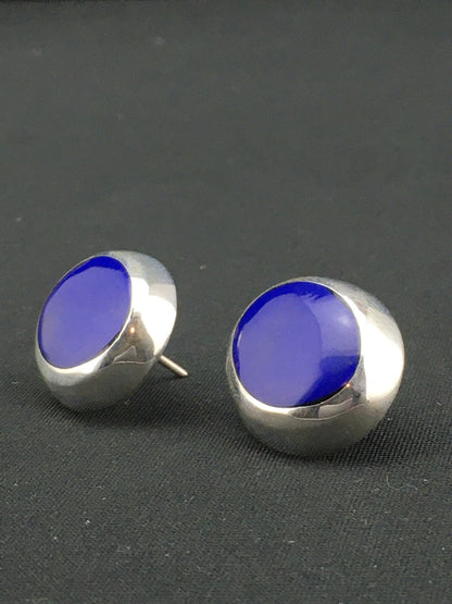 Blue Lapis Indian Navajo Sterling Silver Earrings 1999