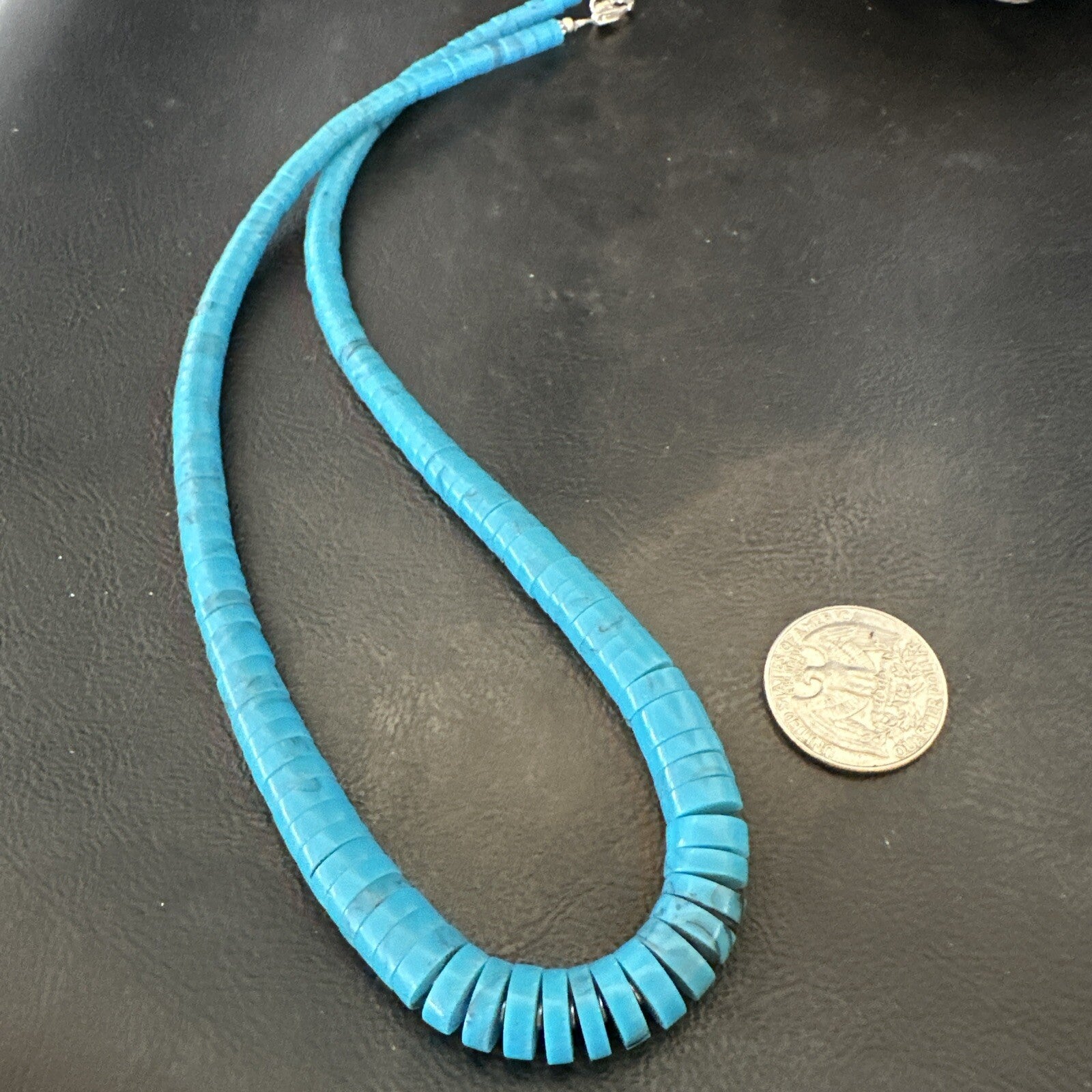 Santo Domingo Stabilized Blue Turquoise 20” Necklace 18469