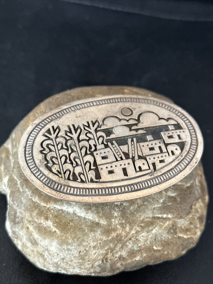 Pueblo Cutout Authentic Sterling Silver Concho Belt Buckle 14799