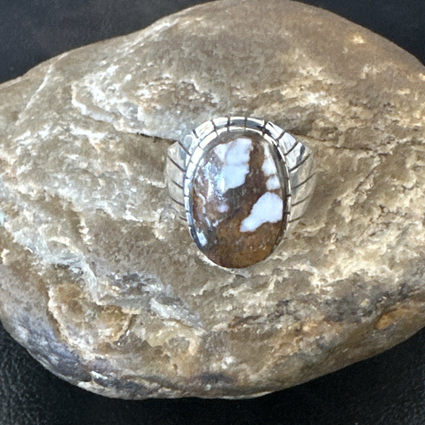Mens Wild Horse Turquoise Southwestern Sterling Silver Ring Size 10.5 17793